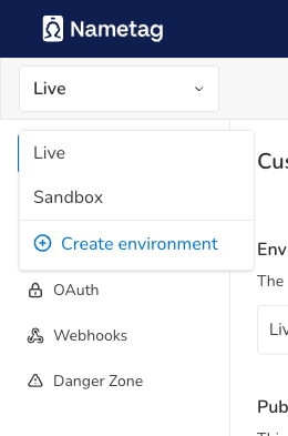 Switch to the Sandbox environment